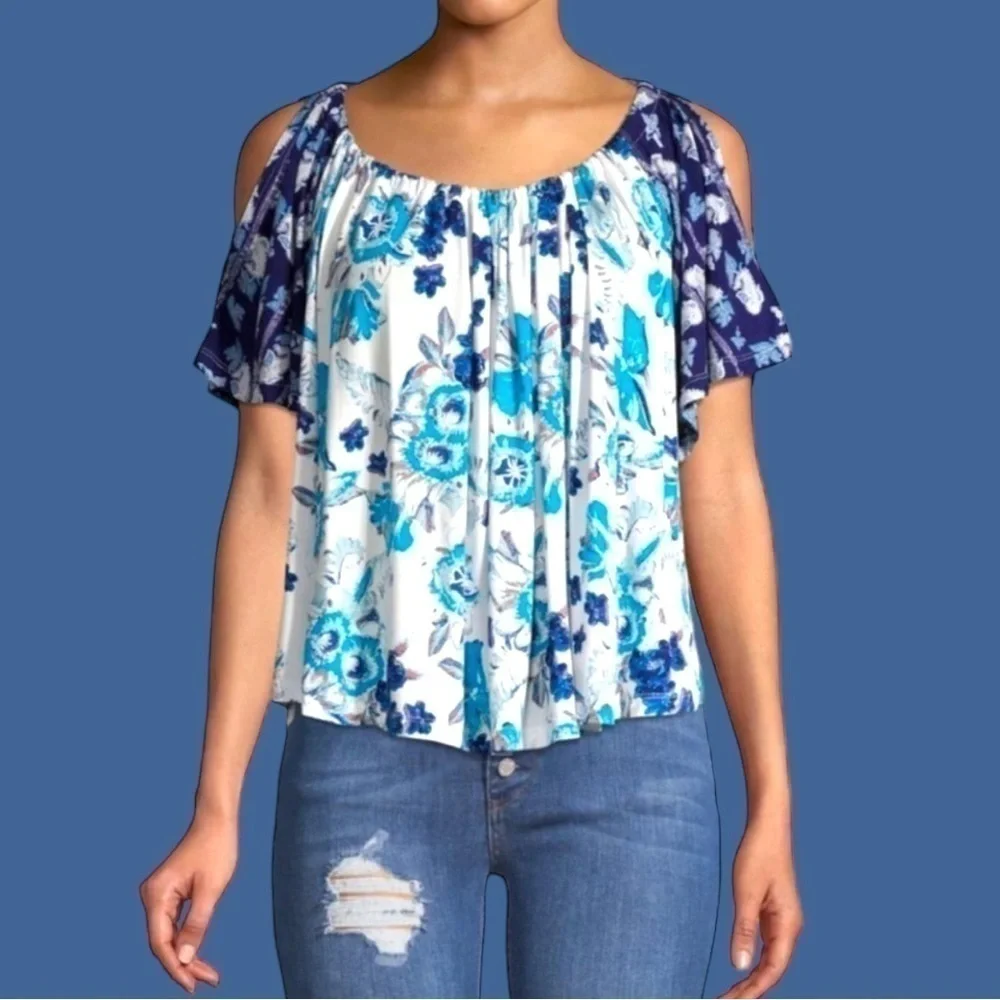 FREE People‎ flow cold shoulder blouse